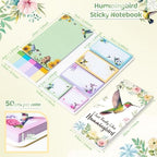 B1ykin Cute Sticky Notes Set - I Just Really Like Hummingbird Self-Stick Notes Pad, 550 Sheets Writing Memo Pages Sticky Notepad for Teacher Appreciation Gifts, School Office Supplies (Hummingbird)