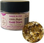 OH! SWEET ART EDIBLE GLITTER GOLD STARS 0.04 Ounce Oz. Use to cakes, cupcakes, flakes, cookies