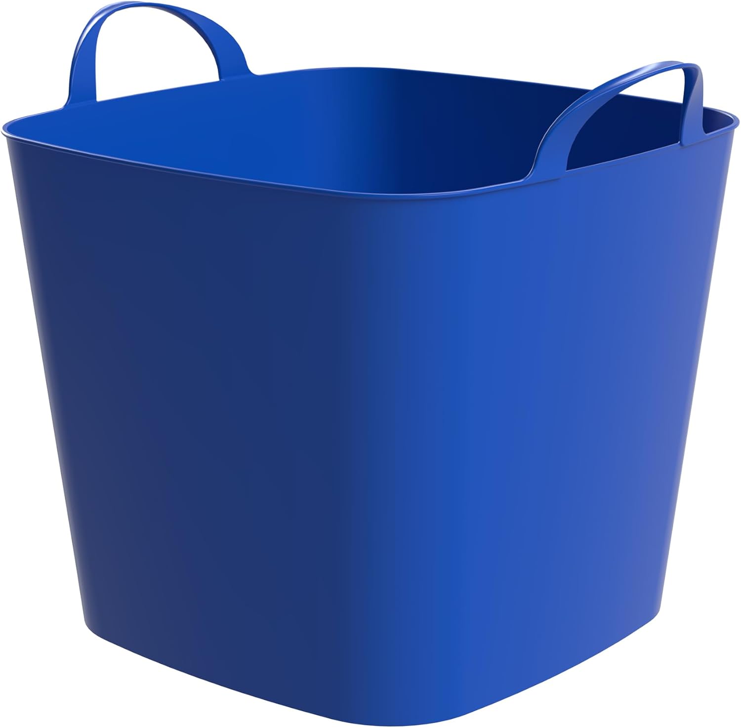 Life Story Flexi Tub, Versatile 26 Quart Storage Tote, Flexible Plastic Home Organizer Lightweight Basket with Carrying Handles, Blue