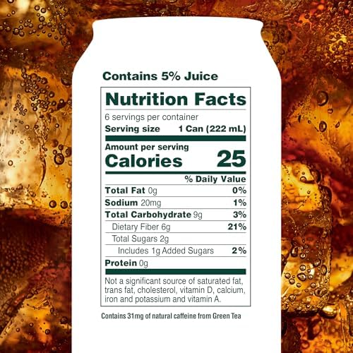 OLIPOP Minis Prebiotic Soda Pop, Vintage Cola, Pantry Pack Packed with Prebiotics, Fiber, and Botanicals, Gluten Free, GMO Free, 7.5oz (6-Cans)