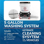 Grit Guard 5 Gallon Washing System | Includes 5 Gallon Bucket, Grit Guard, Bucket Dolly, and Gamma Seal Lid | for Car Wash and Detailing | Blue