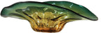 Fruit Bowls Glass Fruit Bowl Modern Art Large-capacity Fruit Plate Home Living Room Dining Table Transparent Fruit Dish Green Fan-shaped Candy Plate Decorative Fruit Basket