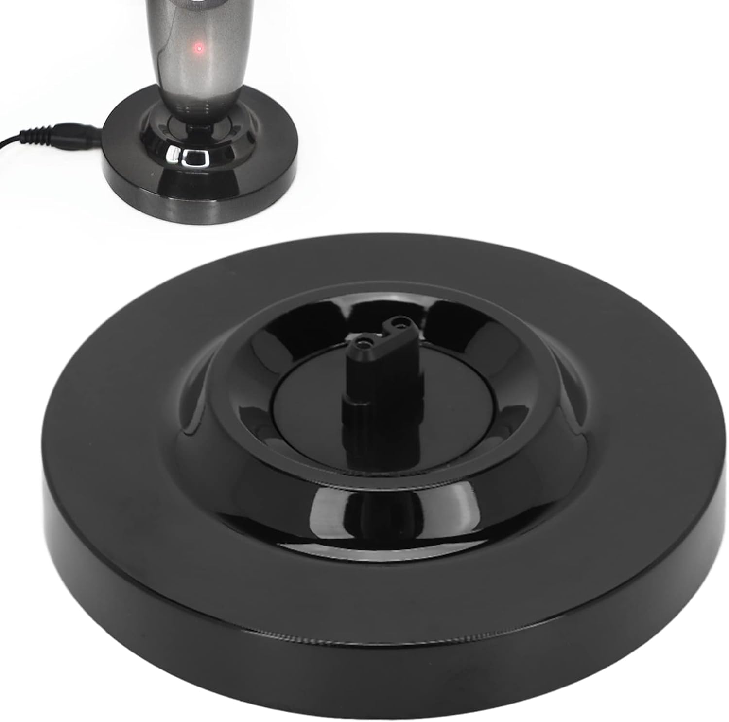 Universal Electric Shaver Charging Stand - Level Round Shape, Deep Design, Wide and Beautiful - Men's Shaver Charger Base in Black