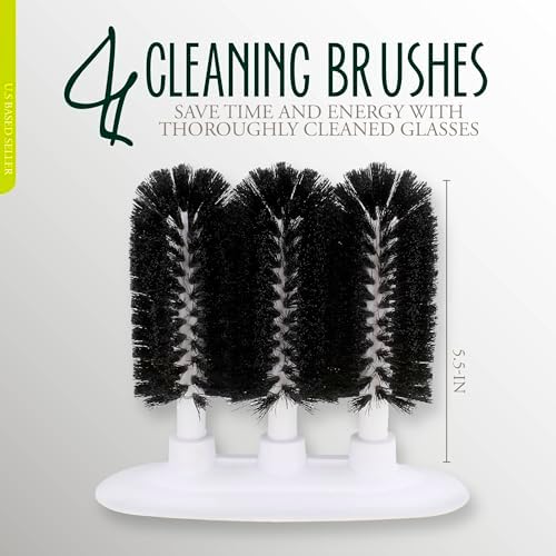 3 Brush Glass Washer Triple Glass Rinser, Cup Washer Brush