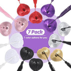 7 Pairs Reusable Adhesive Nipple Cover Shiny Silicone Heart-Shaped Pastie Tassel for Women Party Valentine's Day Couple