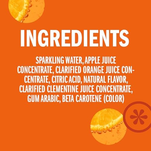 IZZE Sparkling Water Juice Beverage Blend, Clementine, No Sugar Added, 8.4 FL OZ, 24 Cans