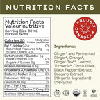 Greenhouse Juice Organic Fiery Ginger & Turmeric Wellness Shot, Anti-Inflammatory, Immune Support, Vegan & Gluten-Free, 12-Count 60ml Glass Bottles