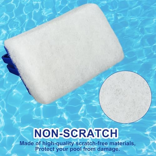3 Pack Hand-Held Pool Scrub Brush Pool Cleaning Scrubbing Sponge Pad Bathroom Clean Scrubber Scouring for Cleaning Swimming Pools Step Corner Shower Tile Vinyl Liners Walls Sink Spas Tubs Kitchen