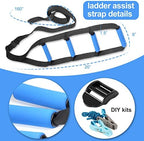 Bed Ladder Assist,Pull up Helper and Sit up Helper 4 Handle Grips,Bed Rail Assistance Devices Adjustable Length Bed Lift for Most Beds Mobility Aid for Elderly, Handicapped,Injured (160 INCHES)