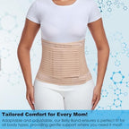 Postpartum & Post Surgery Abdominal Binder. Postpartum Belly Band Support Recovery after C-Section, Natural Birth, Hysterectomy, Hernia Belt (Beige,XL)