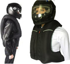 Reflective Protective Airbag Vest Motorcycle Anti-Fall Vest 600D Canvas Fabric, Wear-Resistant and Breathable Washable (No CO2 Gas Cylinder) (Color : D Black, Size : Large)
