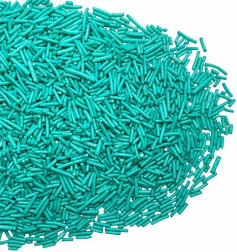 SE Si&Moos Teal Jimmies Sprinkles Teal Sprinkles for Cake Decorating Edible Crunchy Jimmies for Topping Ice Cream, Cookies, Cakes, Cupcakes, Dessert Decorating 3 OZ