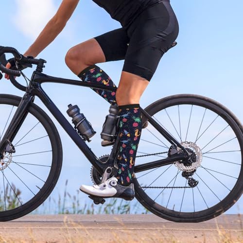 Crazy Fun Compression Socks Women Men Knee High Support Socks For Athletic Running Cycling