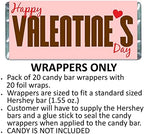 Happy Valentine's Day Candy Wrapper, Labels for Chocolate Bars, Kids Class Valentine, Pack of 20