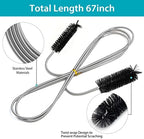 Drain Brush Pipe Cleaning Brush Slim Drain Hole Cleaning Tool Hose Flexible Feeding Tube Cleaning Brush Black Color