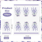 100 Pcs Lavender Paper Napkins 3 Ply Lavender Flower Napkins Disposable Purple Flower Beverage Napkins for Floral Girl Baby Shower Birthday Baby Shower Tea Party Table Decor