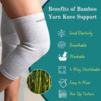 Wonder Care 1 Pc Bamboo Knee Sleeves for Men/Women, Knee Support for Running, Gym, Badminton, Sports, Compression Sleeves | Perfect for Knee Pain and Enhanced Comfort - 1 Pc (Grey, XXL)