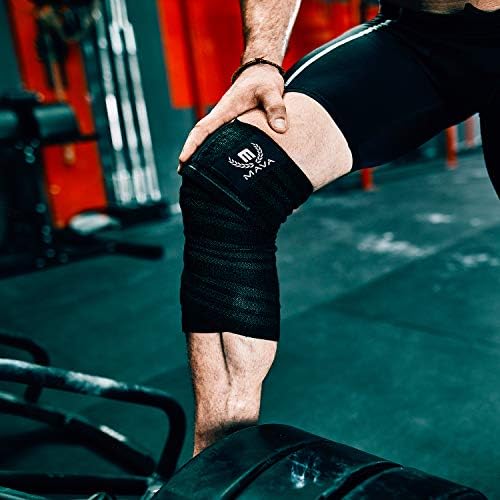 Mava Sports Knee Wrap (1 Pc) for Men & Women | Ideal for Cross Training, WODs, Gym Workouts, Weightlifting, Fitness & Powerlifting | Knee Straps for Squats | 72" Compression & Elastic Support