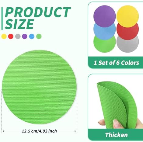 6PCS Round Jar Gripper Pads - Rubber Jar Opener, Kitchen Coasters for Seniors with Arthritis, 6 Colors