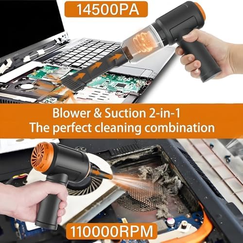 Meudeen Air Duster - Computer Vacuum Cleaner - for Keyboard Cleaning- Cordless Canned Air- Powerful - Energy-Efficient(Air-01)