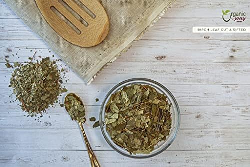 Organic Way Birch Leaf (Betula pendula) Cut & Sifted - European Wild-Harvest | Herbal Tea | Kosher & USDA Certified | Vegan, Non-GMO & Gluten Free | 100% Raw from Albania (1/4LBS / 4Oz)