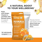 Manuka Doctor Cough Drops, Manuka Middles, 30 Drops (Pack of 1) Throat Lozenges Infused with Raw Manuka Honey, Vitamin C & Ginger for Immune Support, Helps Soothe Sore Throat
