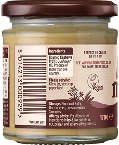 Meridian Smooth Cashew Butter 170g - Pack of 6