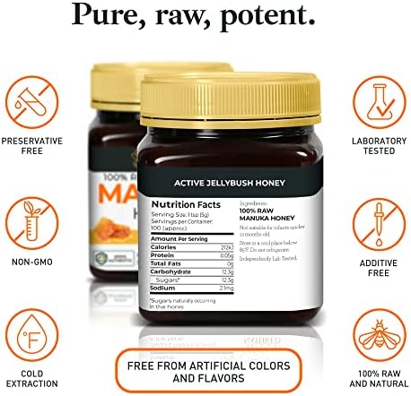 Raw Manuka Honey Certified MGO 100+ / 6+ Manuka With Antibacterial Activity - (NPA 6+) 500g (1.1lb) by Good Natured