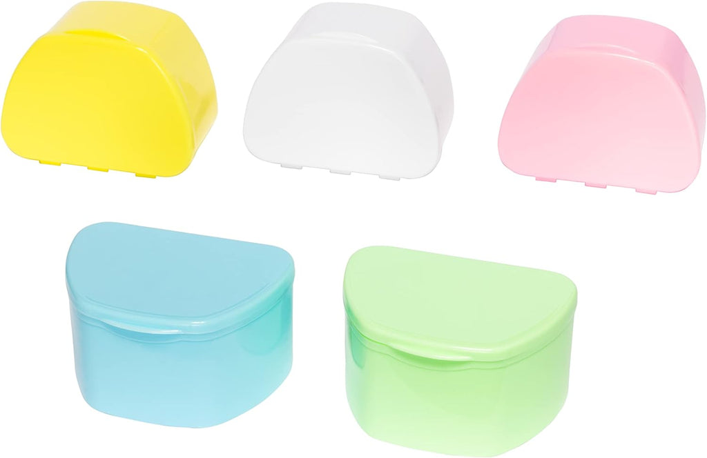 Denture Cases 30 Bulk Pack - Dental Box For Artificial Teeth, Mouth Guard, Night Guard, Gum Shields, Retainer - Denture Bath Container for Women and Men - Travel Denture Cup by PlastCare USA