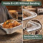 Zuvo 9x13 Aluminum Foil Pans (30 Pack) - Disposable Half Size Deep Steam Table Pans, Heavy Duty Tin Foil Trays for Roasting Turkey, Lasagna, Casseroles - Thanksgiving, Christmas, BBQ, Catering
