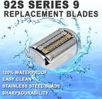 92S Shaver Replacement Heads for Series 9,Replacement Foil & Cutter Blade Compatible with All Series 9 Electric Razor