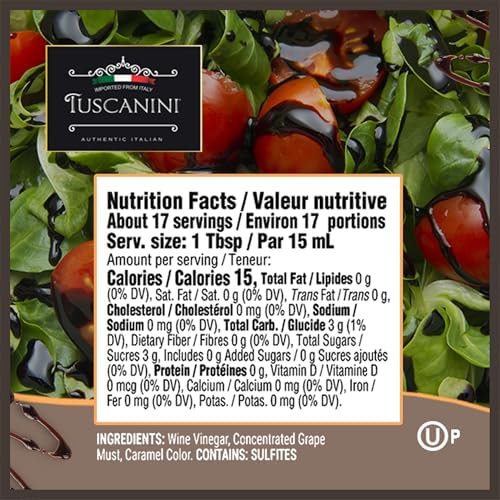 Tuscanini Italian Balsamic Vinegar of Modena Italy, 6% Acidity, 8.45oz Glass Bottle | Spray Top | Certified Kosher