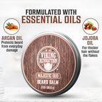 Viking Revolution Majestic Oud Beard Balm for Men and Majestic Oud Beard Oil Bundle - With Argan and Jojoba Oils - Soften and Moisturize your Beard