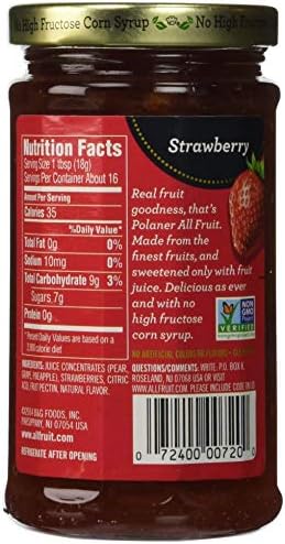 Polaner 100% All Natural Strawberry Fruit Spread 10 oz (Pack of 12)