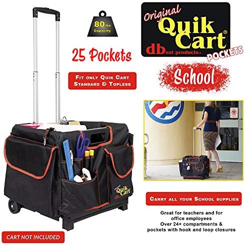 dbest Quik Cart Pockets, Black, Unisex, 20-Pocket Caddy for Easy Organization and Storage