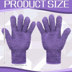 Patelai 2 Pairs Microfiber Gloves for Plants Dusting Cleaning Glove Mittens House Cars Blinds Dusting(Pink, Violet,Large)