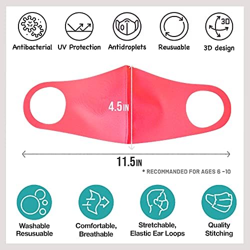 12 Pack Unisex Children Dust Protection, Breathable, Washable and Reusable Face Masks, Boys & Girls (12 PACK, SET VIII)