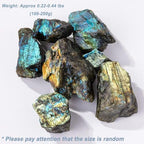 Erliway 1PC Large Raw Labradorite Crystal Stone, 0.22-0.44 lbs Labradorite Natural Rough Stones for Cabbing,Tumbling, Polishing, Healing Reiki Meditation, Fountain Rocks, Home Decoration