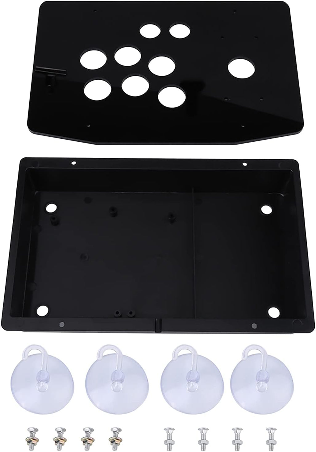 Acrylic Panel Case, Black Set Kits, Game Consoles Replacement for Games Machines