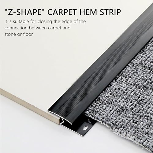 Aluminum Alloy Floor Transition Strip:Cuttable Carpet Edge Protector,Carpet to Tile Threshold Strip,Door/Carpet/Tile/Threshold Reducer,Carpet Edge Trim for Home,Office,Hotel,0.9m (Gray), Grey