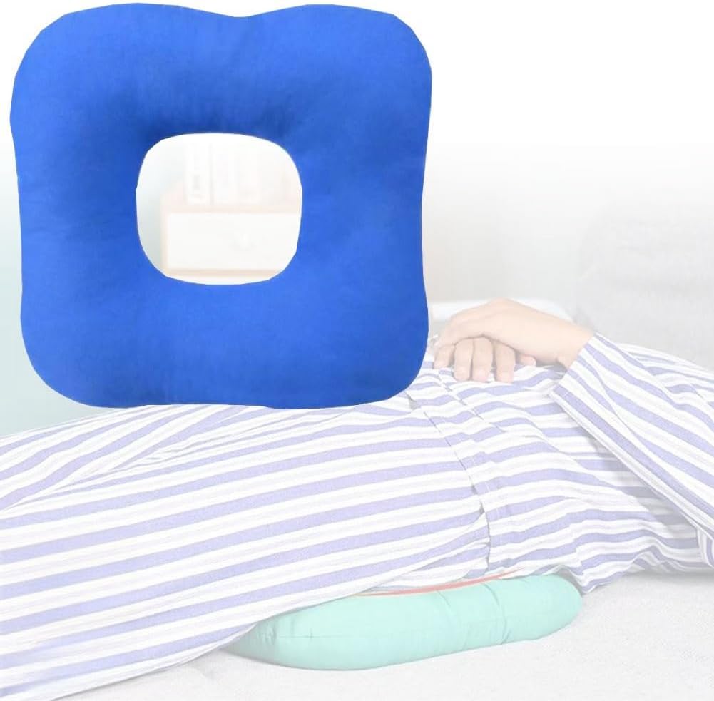WEEOATAR Anti-Bedsore Cushion Pressure Ulcer Cushion Donut Pillow,Soft,Breathable and Pressure Relief Sciatica Pillow Anti-Decubitus Pad for Seniors,Pregnant and Post-Surgery(Blue,L)
