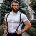 Harness Belt Costume for Men, Men's Pu Leather Body Chest Sexy Body Harness Belt Adjustable Buckle Clothes Outfits, Nightclub Cosplay Clubwear
