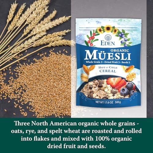 Eden Foods Organic Muesli Hot & Cold Cereal, Anytime of Day, Pure & Purifying, Kosher, 17.6 Ounce (Pack of 6)