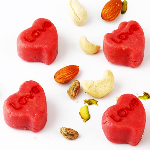 Ghasitaram Gifts Indian Sweets - Sugar Free Sweets - Love Strawberry Hearts 200 gms