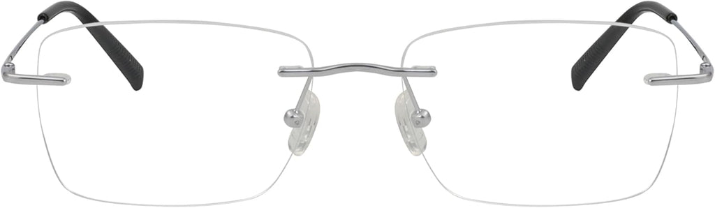 Eyekepper Titanium Rimless Reading Glasses Frameless Rectangle Readers Women Men Silver +0.50