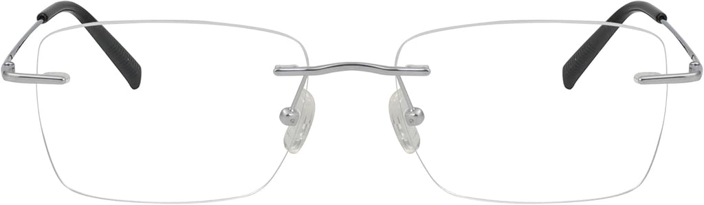 Eyekepper Titanium Rimless Reading Glasses Frameless Rectangle Readers Women Men Silver +1.75