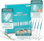 Sticky Ear Cleaning Stick, Reusable Ear Cleaning Tools with Soft Rubber Head, Gentle Adhesive Ear Pick for Ear Wax Cleaning, Home Personal Care Hygiene Kit (3 Boxes/72 Pcs)