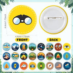 Eaasty 120 Pcs Scout Camping Pins Bulk Outdoor Nature Camp Badges Pins Halloween DIY Costume Accessories for Camping Party Favors Home Decoration