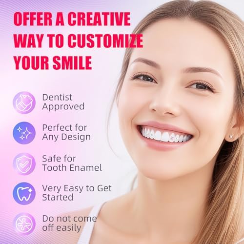 Tooth Gem Kit, DIY Crystals Jewelry Kit, 130 PCS 7 Shapes Professional Cool Gems, Safe and Easy to Get Started