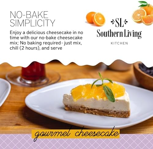 Gourmet Cheesecake Mix, No Bake Cheesecake Cake Mix, Orange Chiffon Cheesecake by Southern Living, Rich, Creamy, Moist and Fluffy Whipped Topping